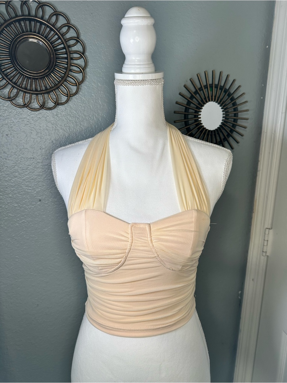 SHEIN Cream Halter Top